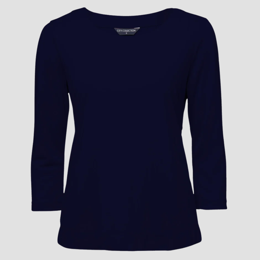 2290 - Womens City Collection Smart Knit 3/4 Sleeve Top
