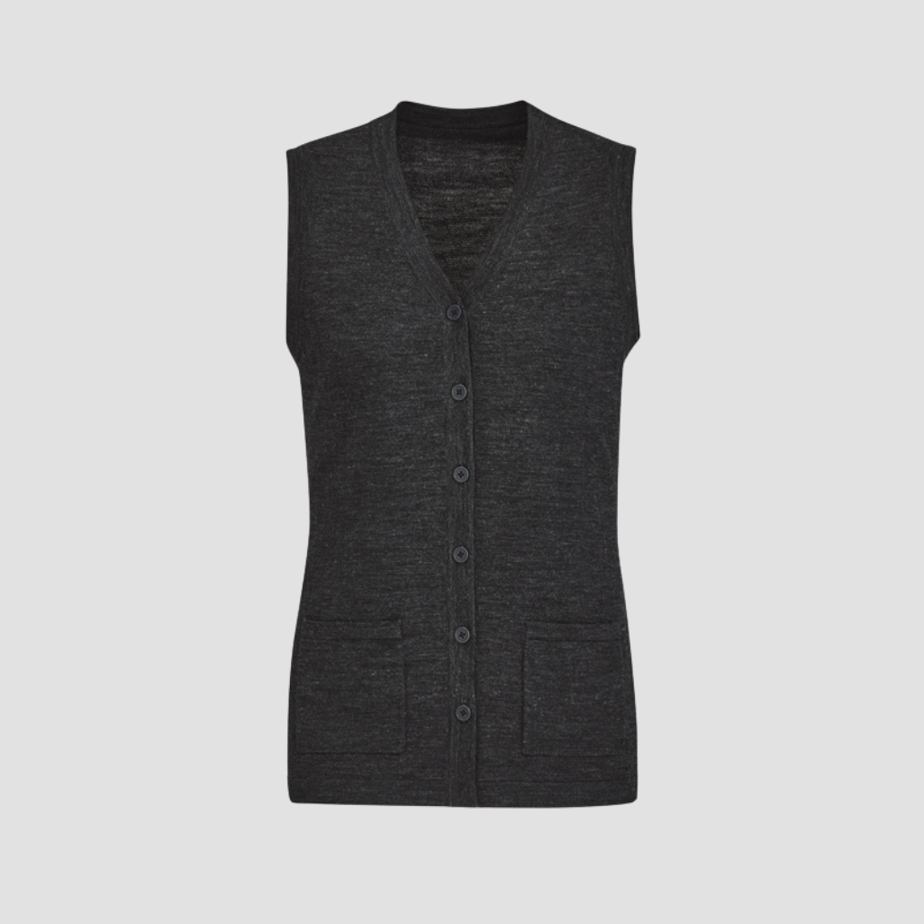 CK961LV - Womens Fashion Biz Button Front Knit Vest