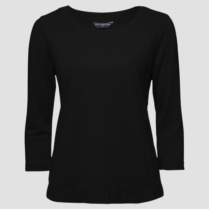 2290 - Womens City Collection Smart Knit 3/4 Sleeve Top