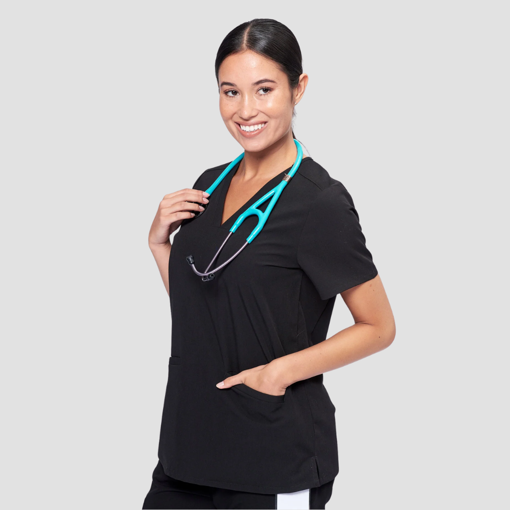 Womens Dr Woof 3-Pocket Scrub Top