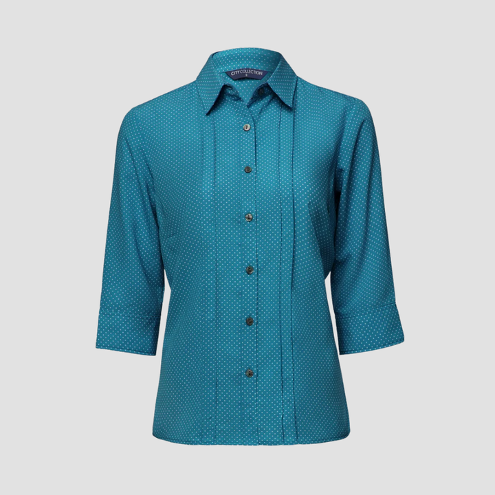 2172 - Womens City Collection Spot 3/4 Sleeve Top