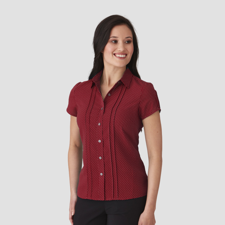 2173 - Womens City Collection Spot Short Sleeve Top