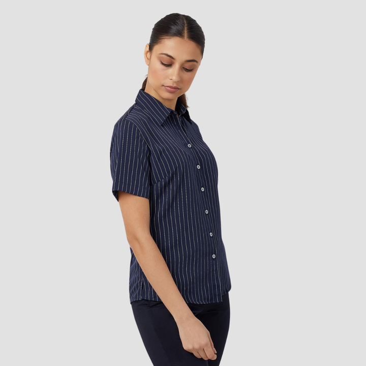 CAT48E - Womens NNT Poly Print Short Sleeve Action Back Shirt