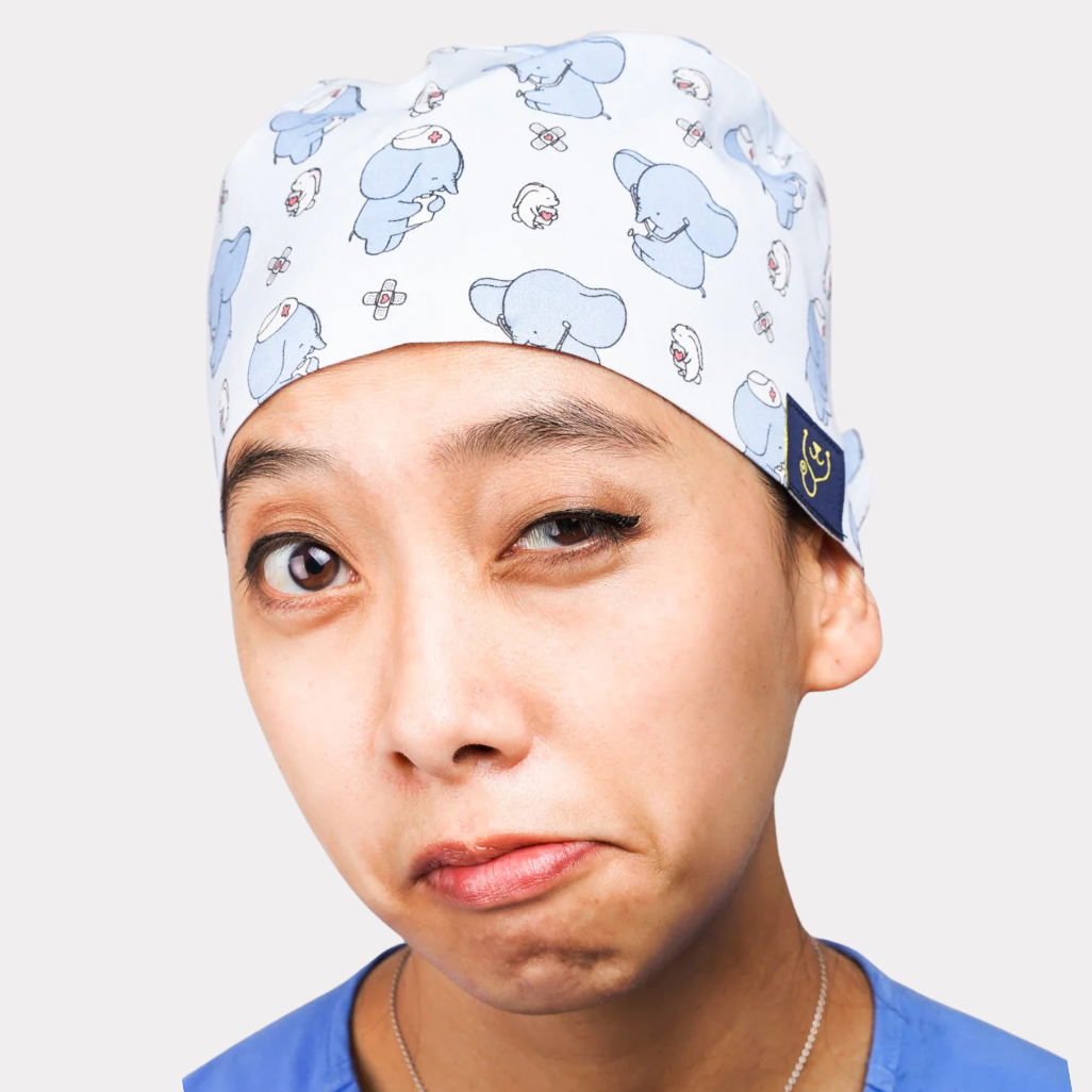 Dr Woof Scrub Cap - Little Eleph Scrub Cap