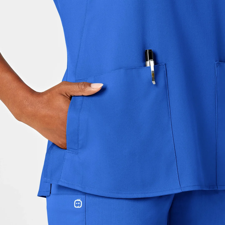 6419 - Womens Wink 4-Pocket Notch Neck Scrub Top - Royal - 3XL