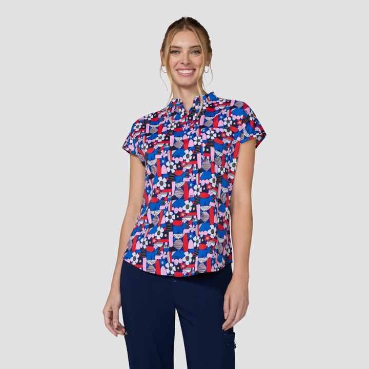 Womens Koi Ari Lotta Pop Floral Scrub Top - S