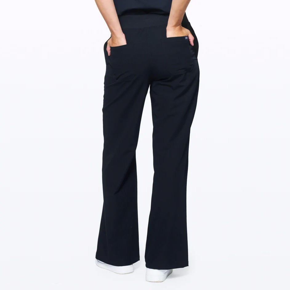 Womens Dr Woof High-Waisted Flare Scrub Pants