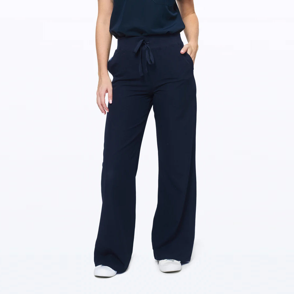 Womens Dr Woof High-Waisted Flare Scrub Pants PETITE