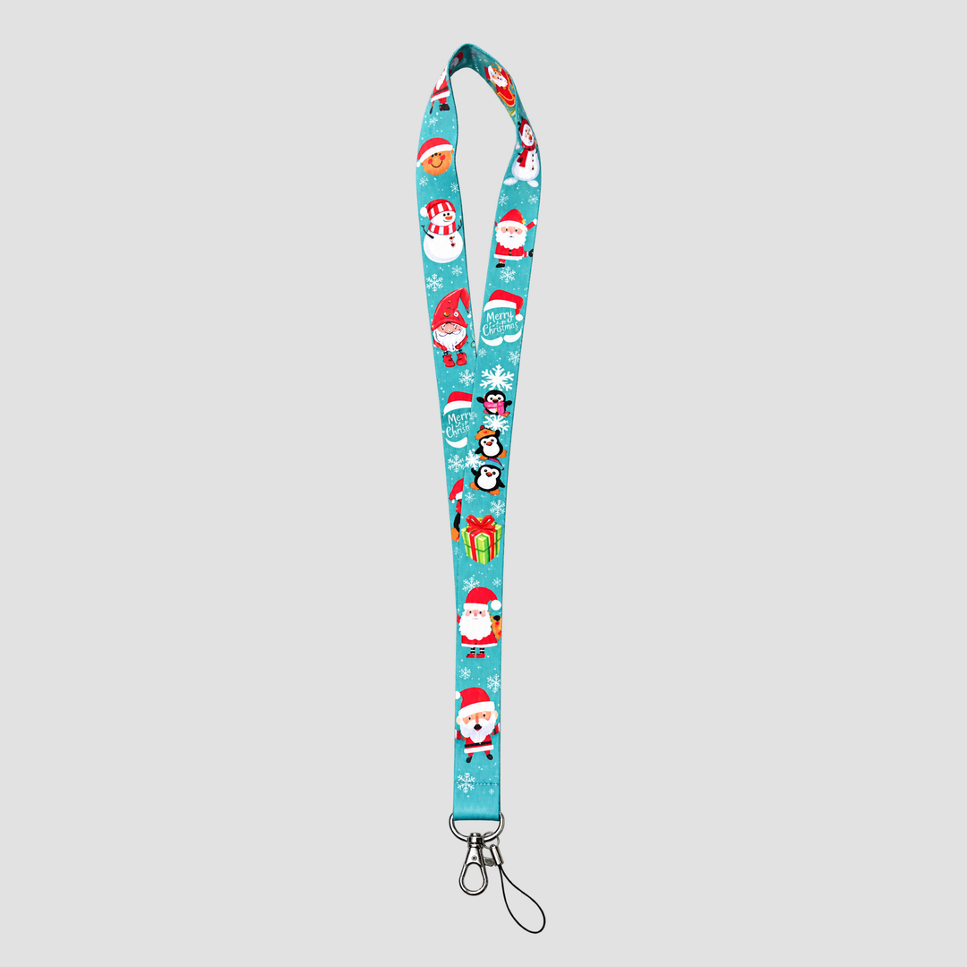 Christmas Lanyard – Festive Friends (Aqua)