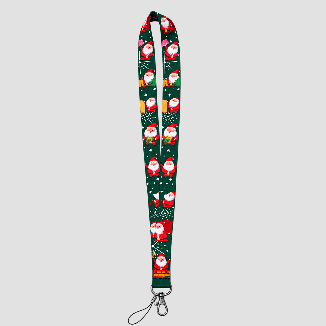 Christmas Lanyard – Santa (Green)