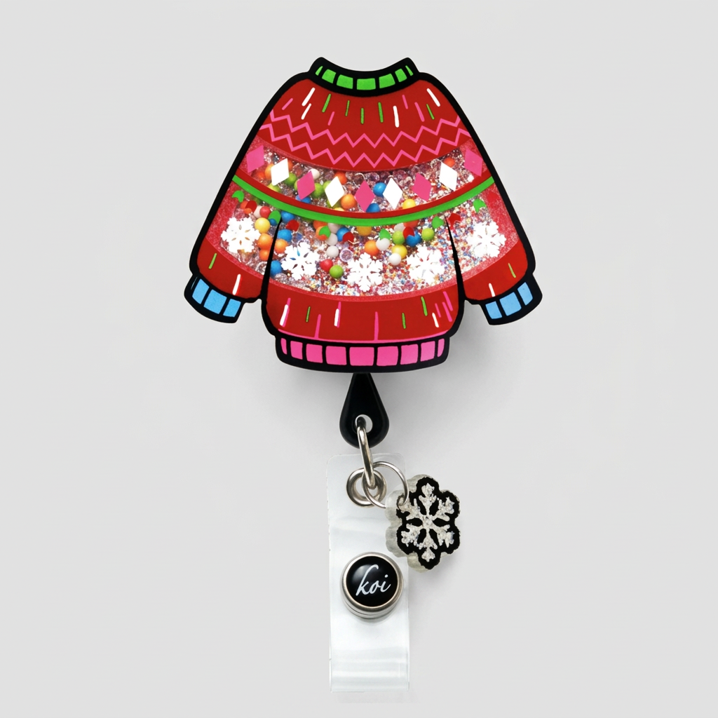 Koi Retractable ID Badge -  Ugly Sweater