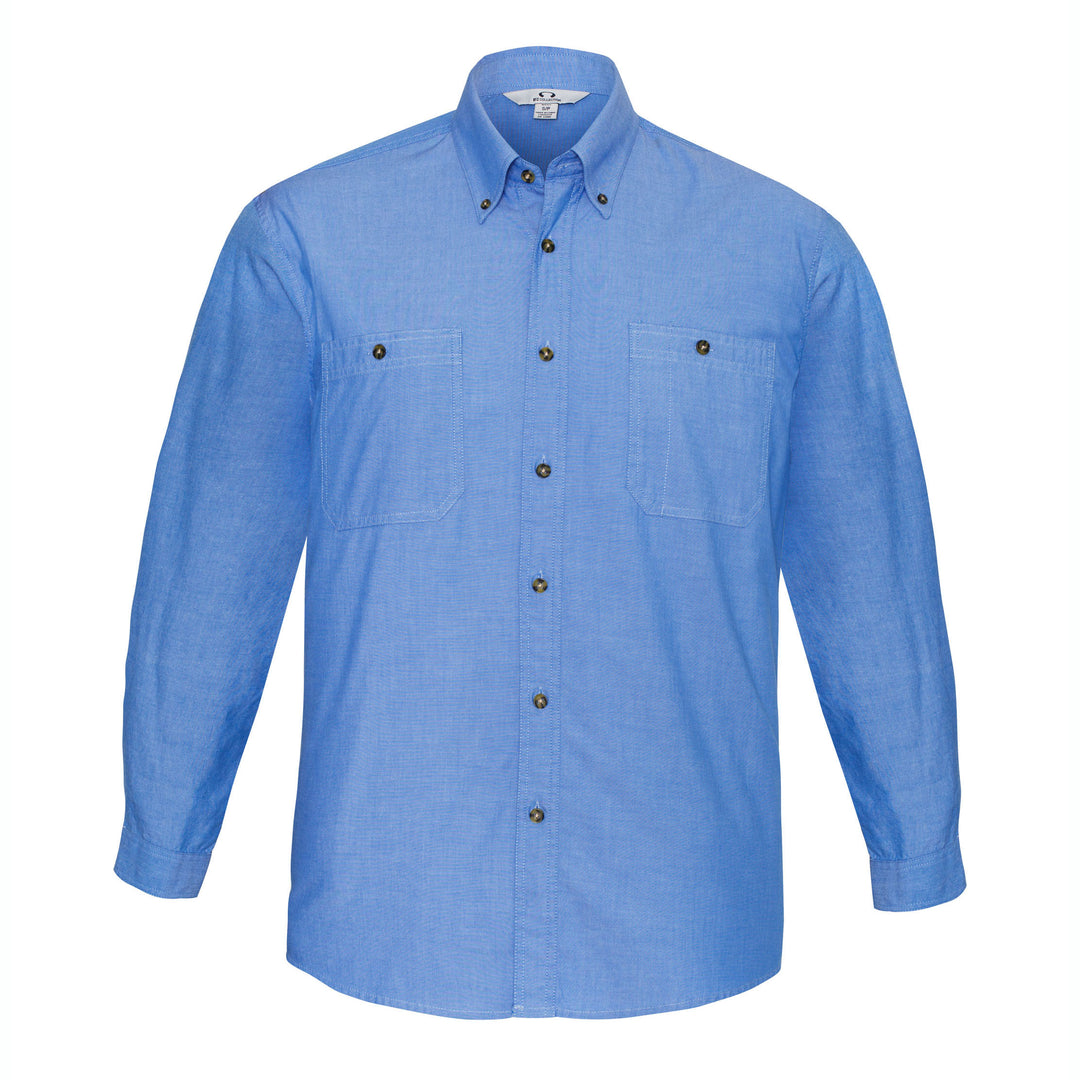 SH112 - Mens Biz Collection Chambray Long Sleeve Shirt