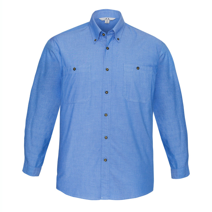 SH112 - Mens Biz Collection Chambray Long Sleeve Shirt
