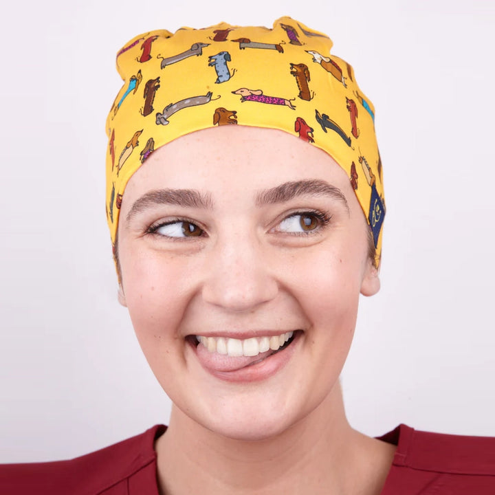 Dr Woof Scrub Cap - Sausage Dogs