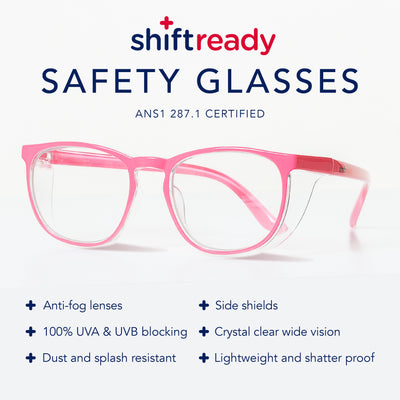 Shift Ready - Anti-fog Safety Glasses - Pink