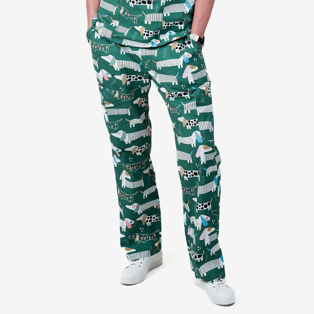 Unisex Shift Ready Dogs on the Green Scrub Set