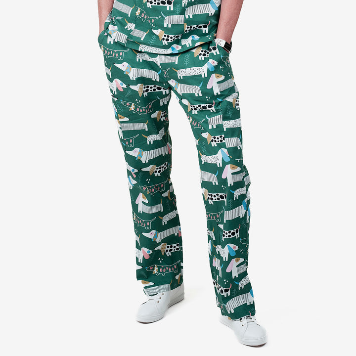 Unisex Shift Ready Dogs on the Green Scrub Set
