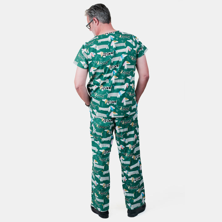 Unisex Shift Ready Dogs on the Green Scrub Set