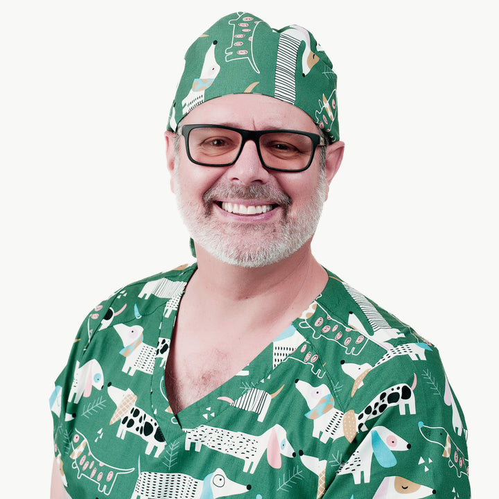 Shiftready Scrub Cap - Dogs on the Green