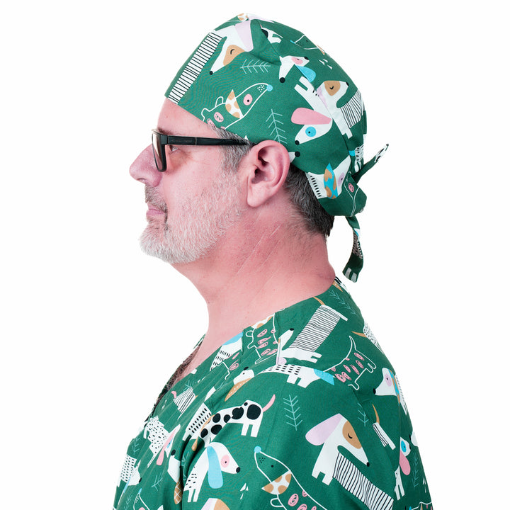 Shiftready Scrub Cap - Dogs on the Green