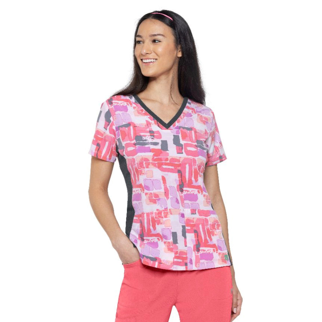 Womens Printed Scrub Top - Soft Touch