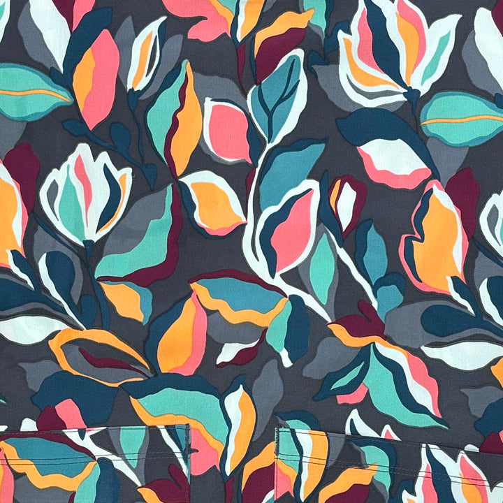 Womens Printed Scrub Top - Sunset Adrift