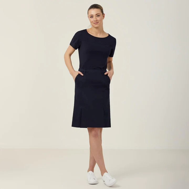 CAT2QB - Womens NNT Poly Viscose Gaberdine Flex Waste Pleat Skirt
