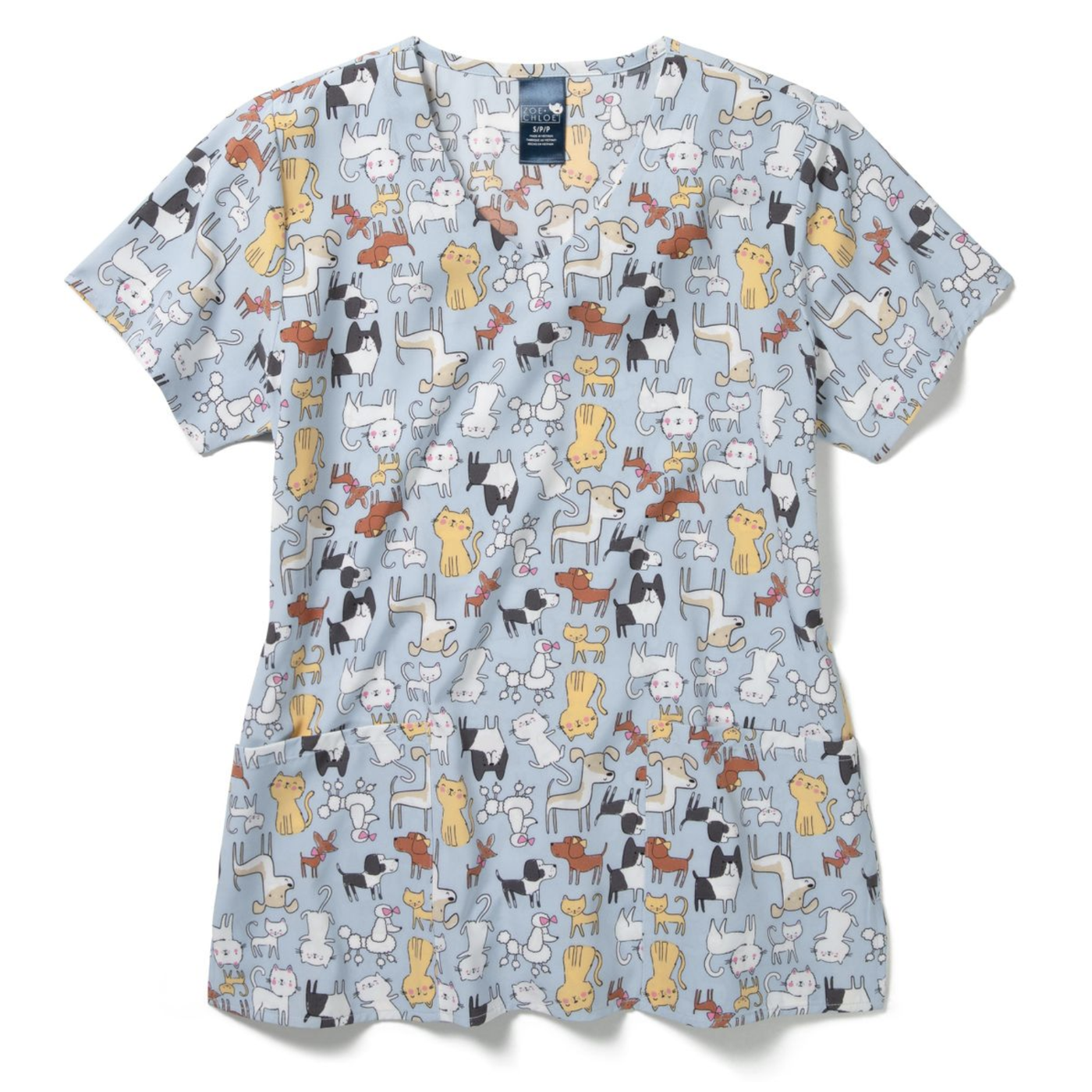Womens Printed Scrub Top - Paws and Repeat