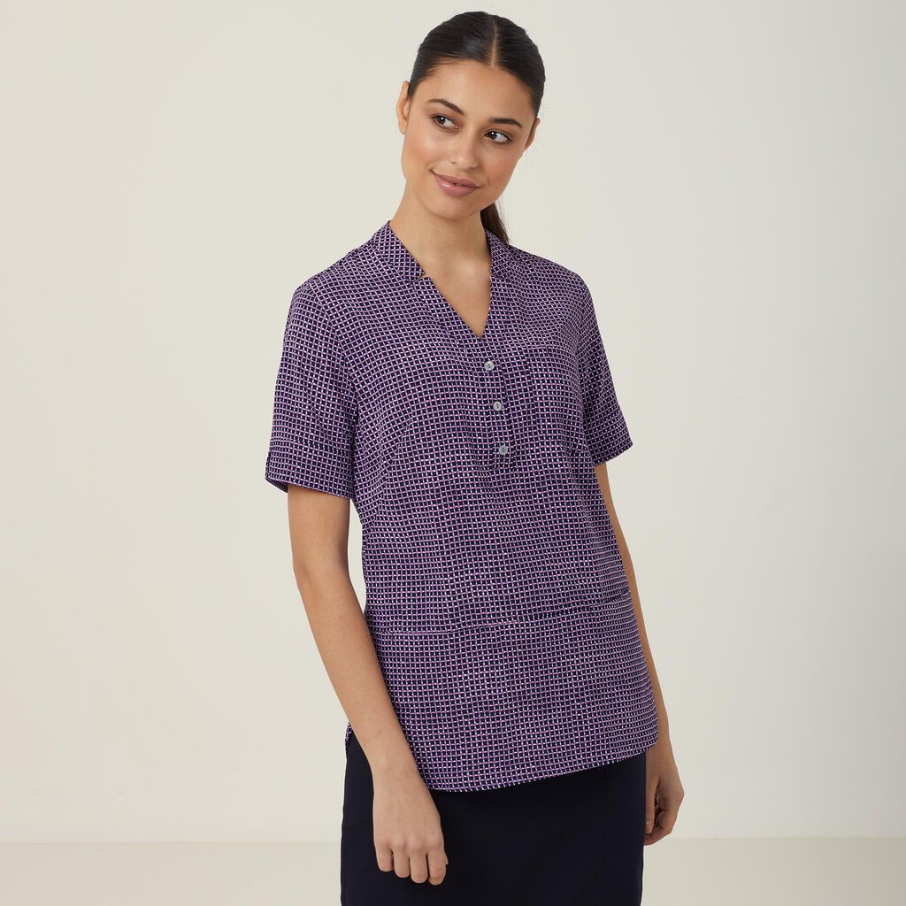 CAT9R9 - Womens NNT Pixel Print Short Sleeve Tunic