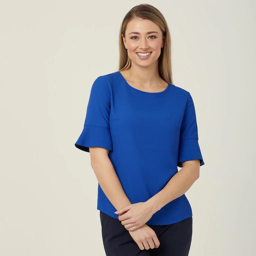 CATU5T - French Georgette Fluted Sleeve Top