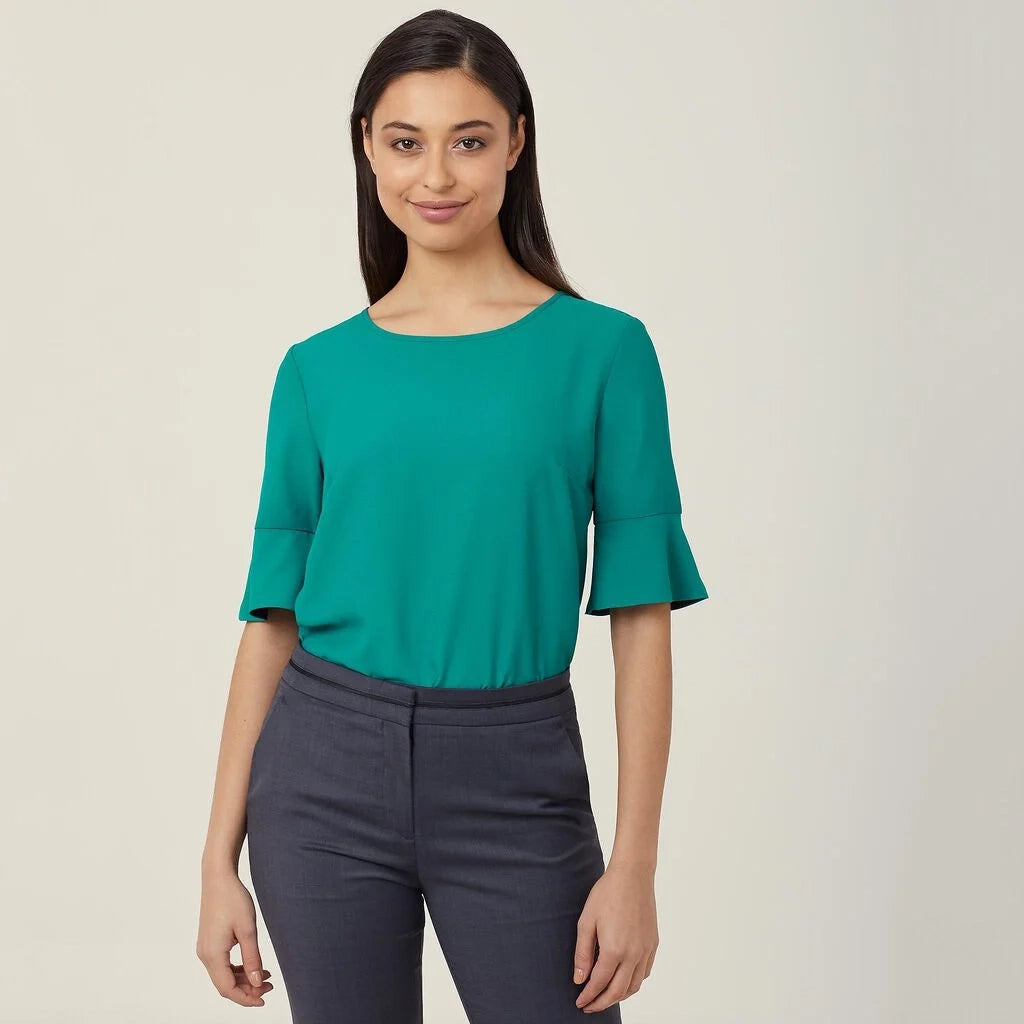 CATU5T - French Georgette Fluted Sleeve Top