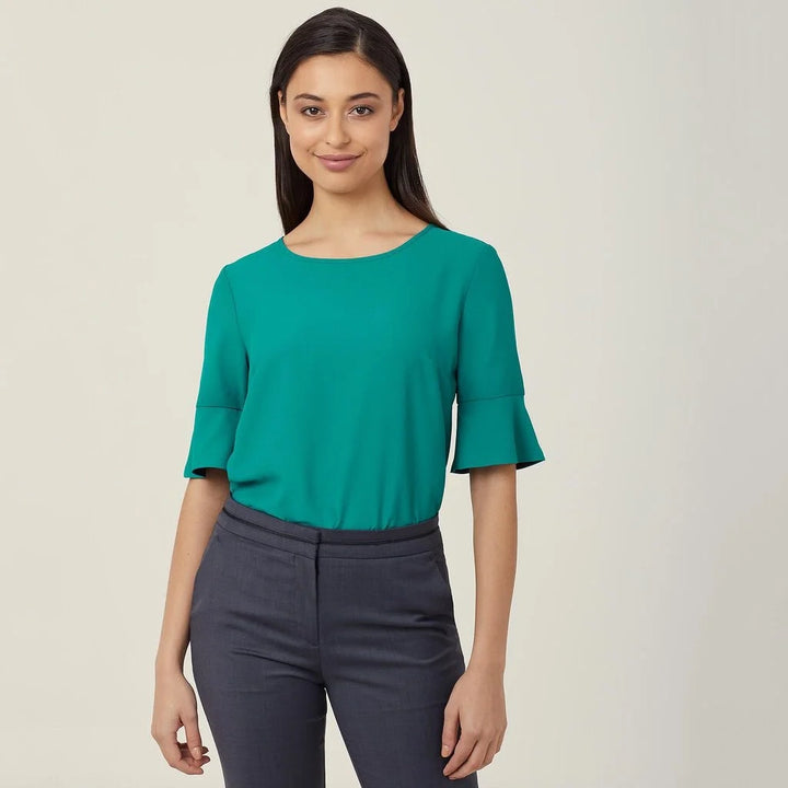 CATU5T - French Georgette Fluted Sleeve Top