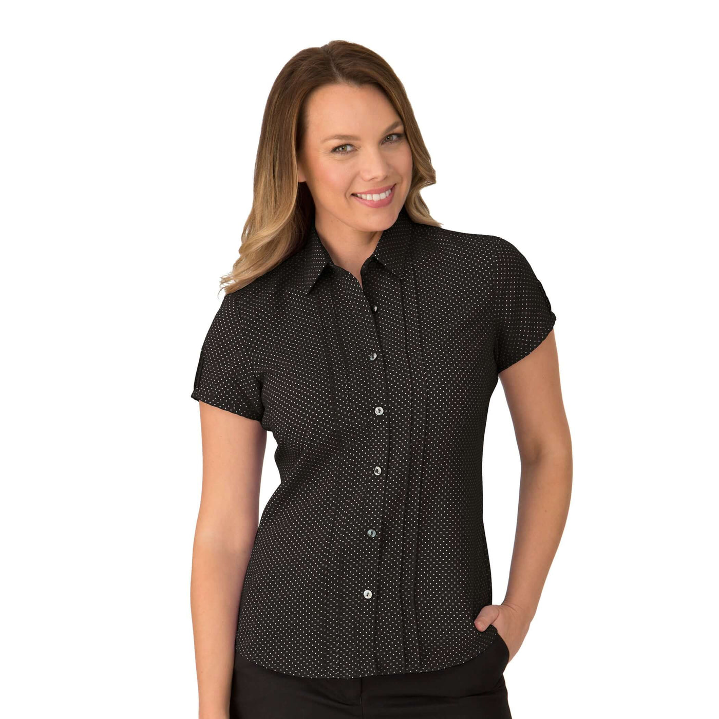 Womens City Collection Spot Short Sleeve Top