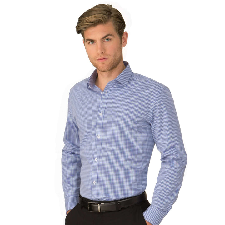 4263 - Mens City Collection So Ezy Checkered Long Sleeve Shirt