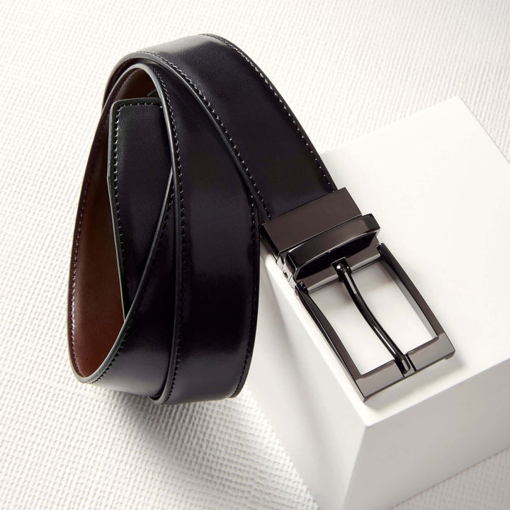 Mens Fashion Biz Corporates Leather Reversible Belt