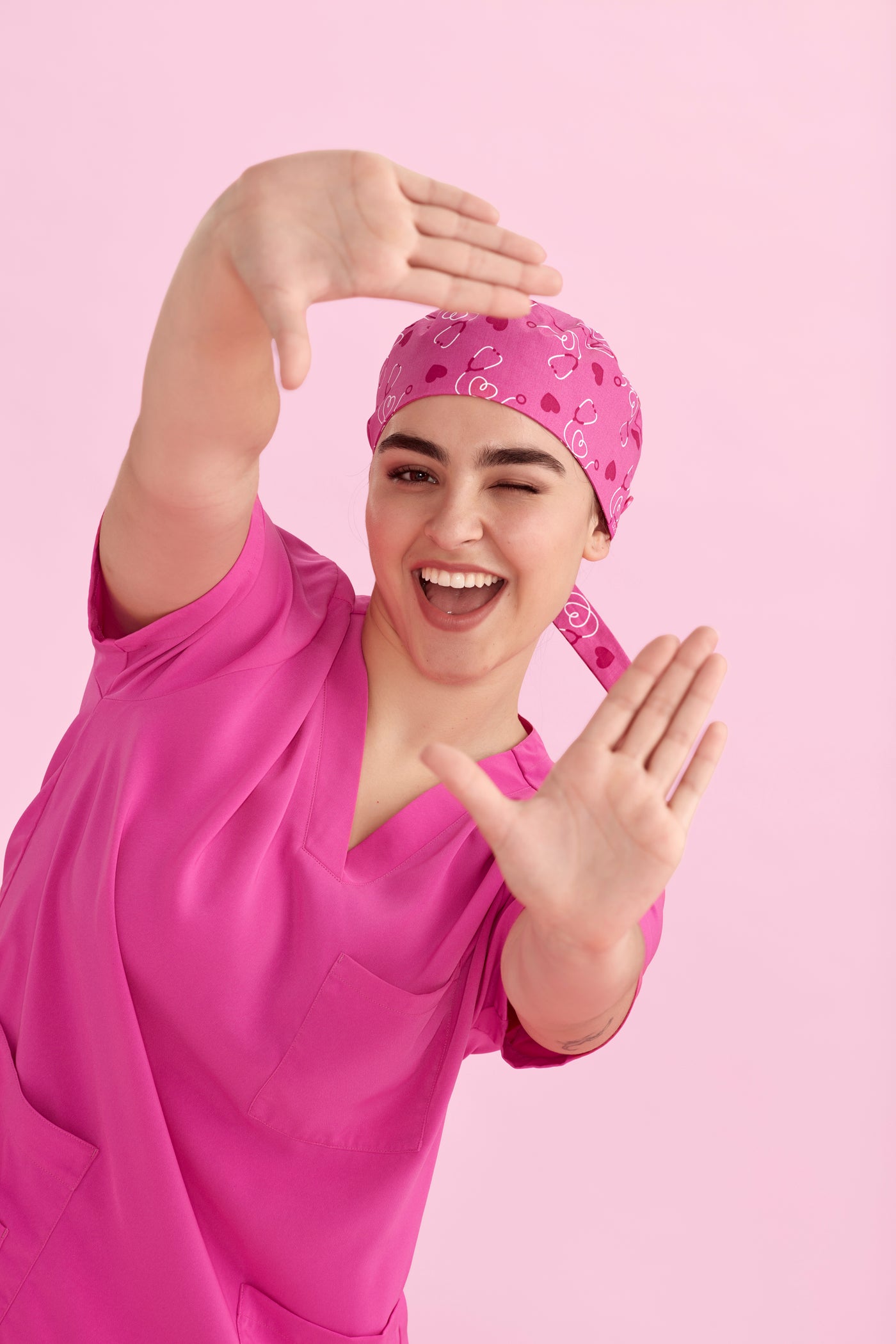 Unisex Fashion Biz Pink Scrub Cap