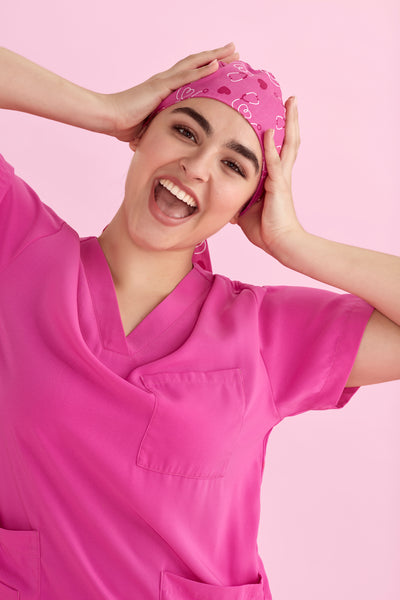 Unisex Fashion Biz Pink Scrub Cap