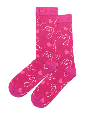 Unisex Fashion Biz Comfort Socks - Pink Hearts
