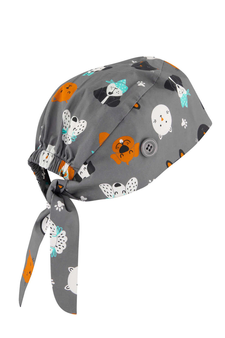 CSC245U - Biz Care Unisex Printed Scrub Cap - Cheeky Pets