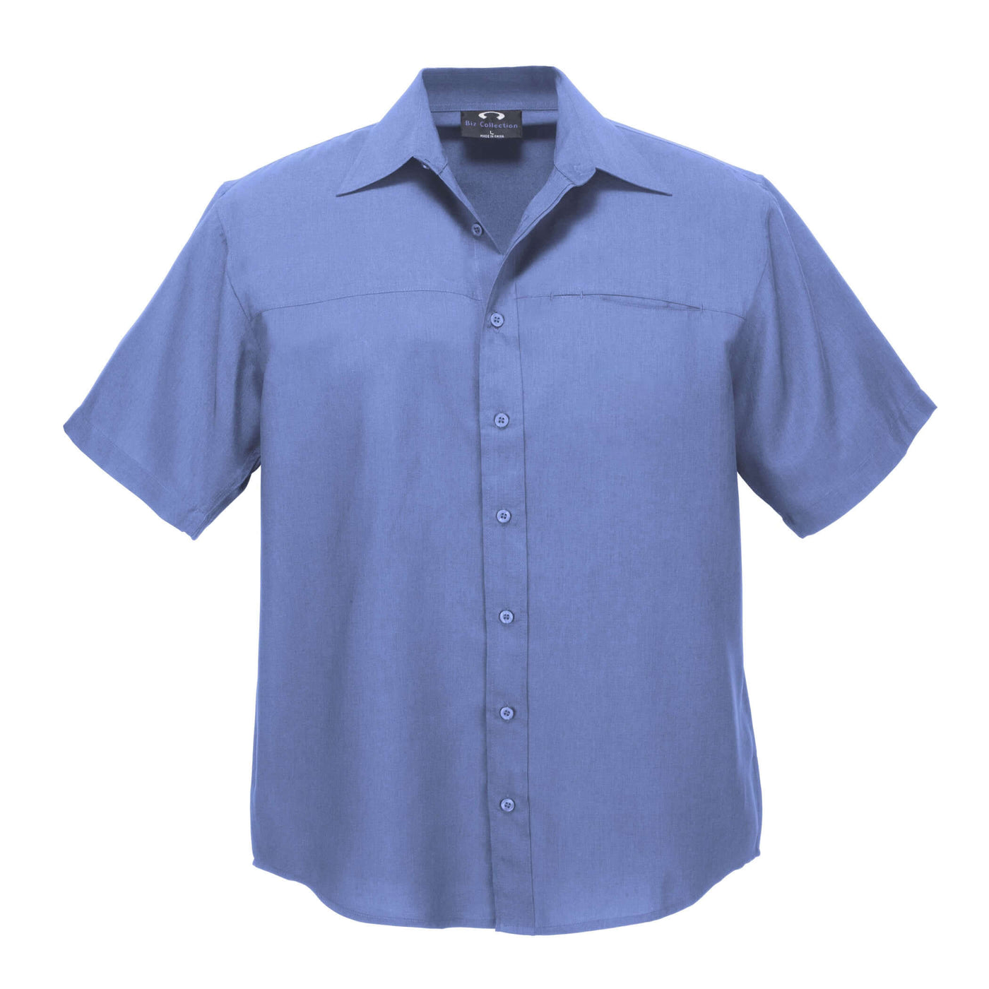 Biz Collection - Plain Oasis Mens Shirt Short Sleeve