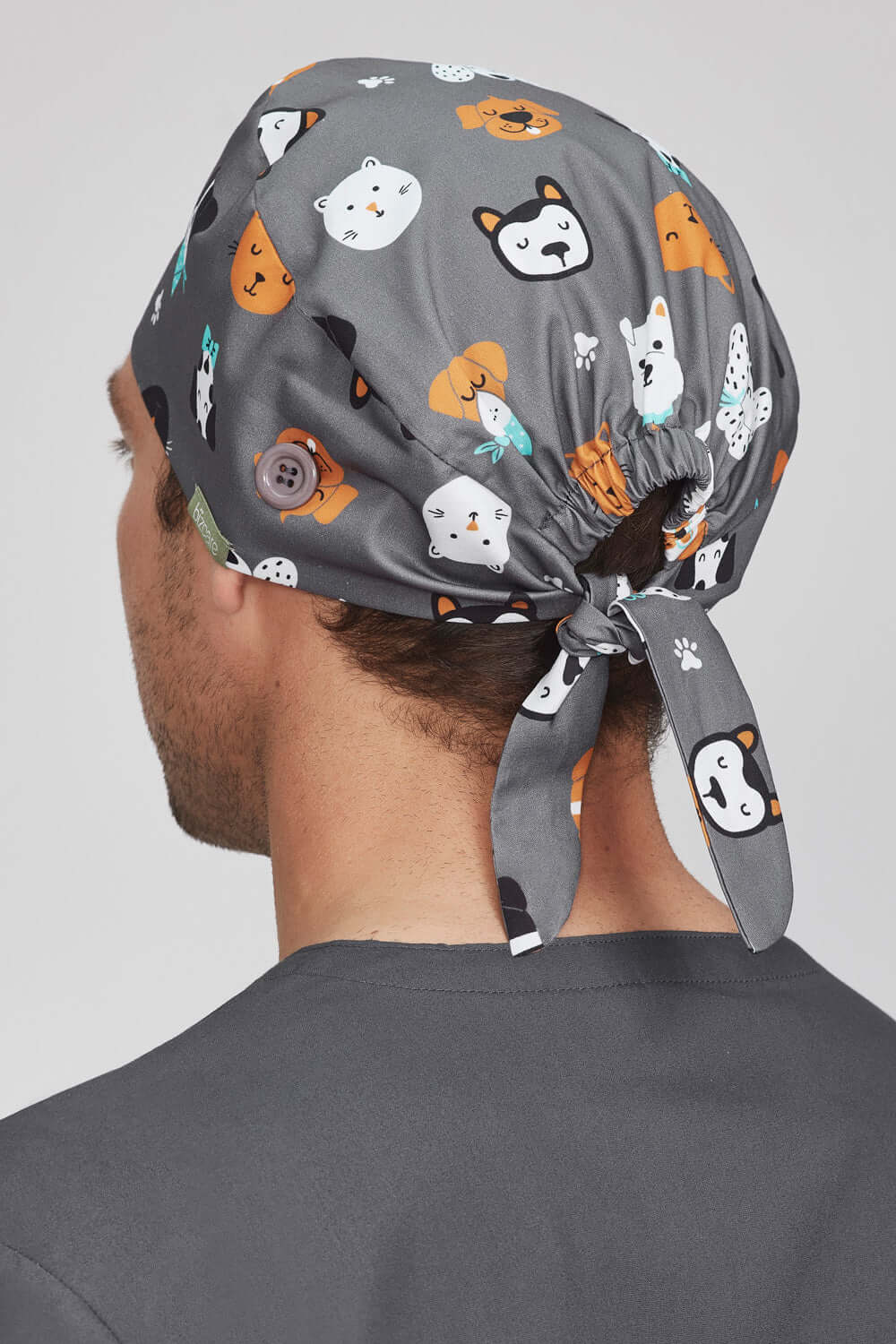 CSC245U - Biz Care Unisex Printed Scrub Cap - Cheeky Pets